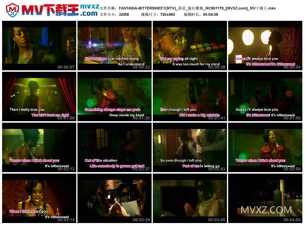 FANTASIA-BITTERSWEET(MTV)_英语_流行歌曲_MC801179